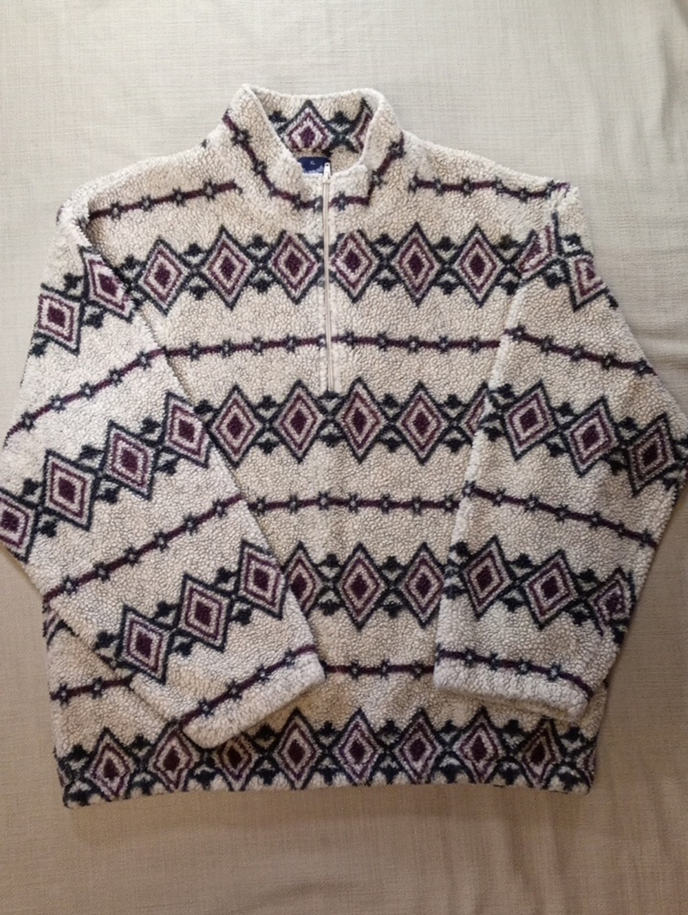 Vintage Women's Size XL Wrangler Western Aztec Deep Pile Fleece Sweater
